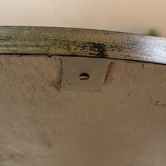 1980s Round Mirrored Top Dining Table With Hand-Forged Iron Base For Sale - Image 4 of 4