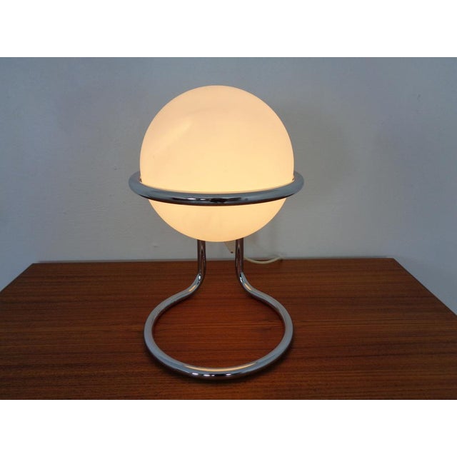 Opal Glass Table Ball Lamp, Italy, 1960s For Sale - Image 4 of 18