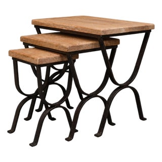 21st Century Wrought Iron Nesting Tables (Set of 3) For Sale