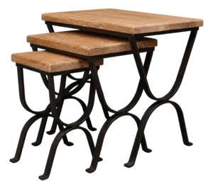 21st Century Wrought Iron Nesting Tables (Set of 3)