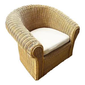Large Wicker and Bamboo Garden or Patio Chair in the Manner of Michael Taylor
