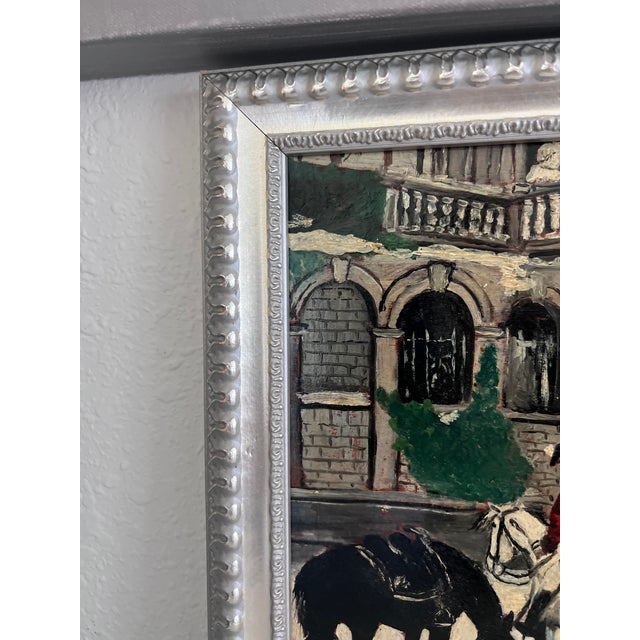 Carl Hoffman Original Oil Painting Horse Rider Dog Vintage European Landscape For Sale - Image 4 of 12