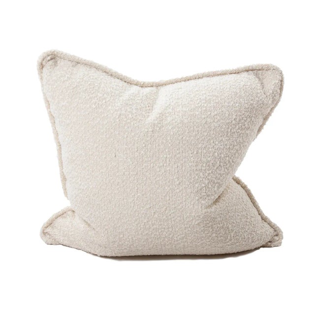 2020s 20" Square Barbet Natural Boucle Pillow For Sale - Image 5 of 5