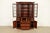 1950s Baker Furniture Style Georgian Flame Mahogany Breakfront Bookcase Cabinet With Drop Front Secretary Desk For Sale - Image 5 of 16