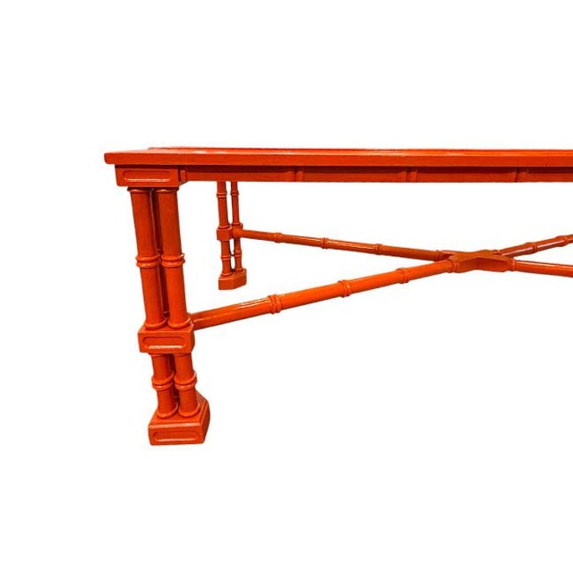 Ornamental & Decorative Materials Faux Bamboo Coffee Table For Sale - Image 7 of 7