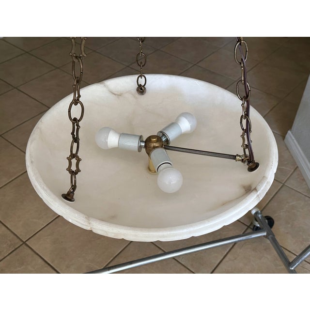 Directoire Style French Alabaster Pendant Chandelier For Sale - Image 14 of 18