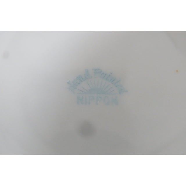 White Nippon Hand Painted Porcelain Jam Jar With Spoon and Plate 4578b For Sale - Image 8 of 12