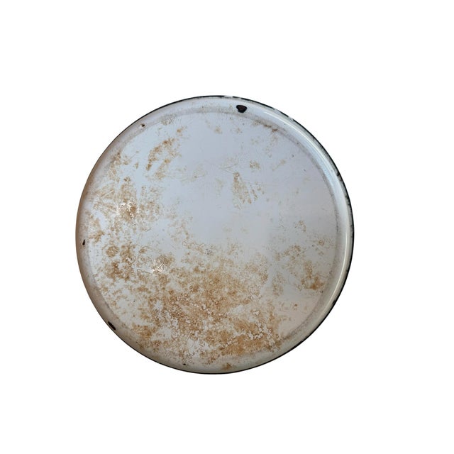 19th-Century Large Scale 17” White Enamelware Basin Bowl For Sale - Image 4 of 8