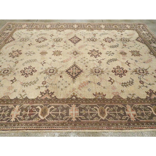 Galerie Shabab Collection Early 20th Century Turkish Oushak Room Size Carpet For Sale - Image 4 of 7