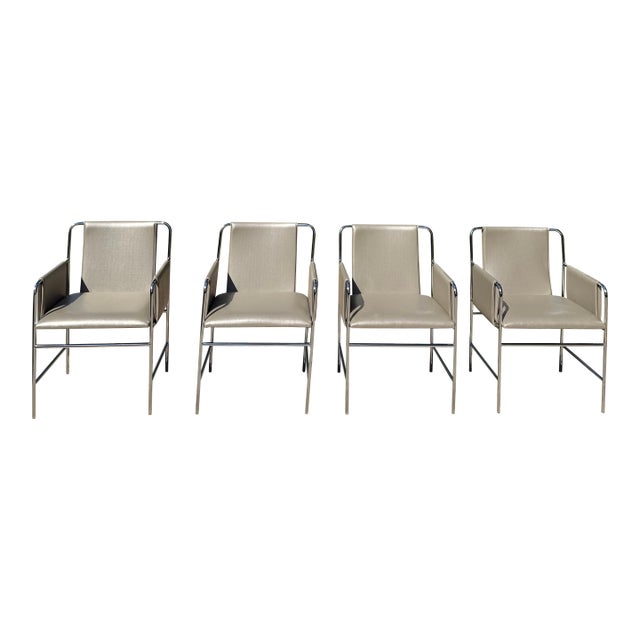 1990s Ward Bennett for Geiger "Envelope" Chairs - Set of 4 For Sale
