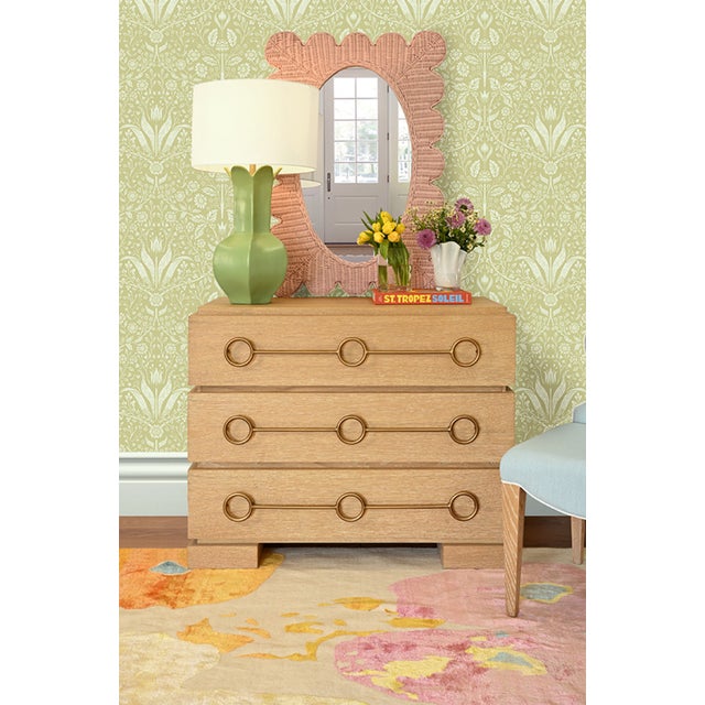 New special order item. Not vintage. The elegant Roderick three-drawer chest crafted from cerused oak with a sophisticated...