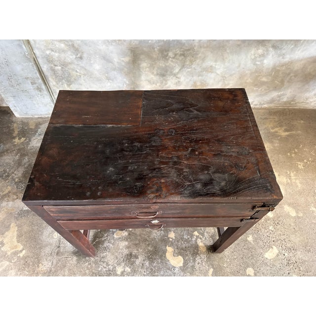 Vintage Indonesian Teak Workshop Cabinet with Two Drawers, 1930s For Sale - Image 15 of 18