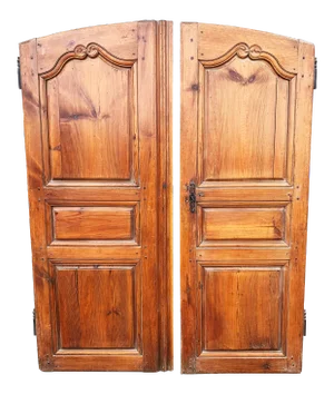 18th C Antique French Pine Armoire Doors - A Pair