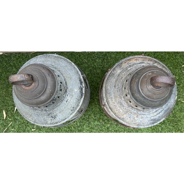 Vintage Pair Perko Galvanized Steel Uss Missouri Battleship Anchor Lights – Clear Lens – Circa 1940 For Sale - Image 12 of 12