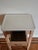 Farmhouse French Enamel Top Bedside Table / Nightstand - Peach Painted Wood, Brass Hardware, C. Early 20th Century For Sale - Image 3 of 8