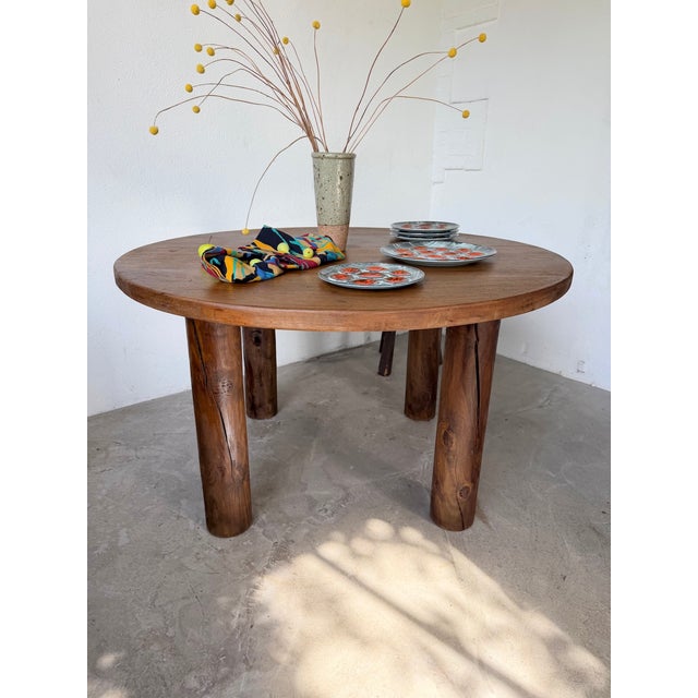 Constructivist Round Table in Walnut, 1950s For Sale - Image 12 of 18
