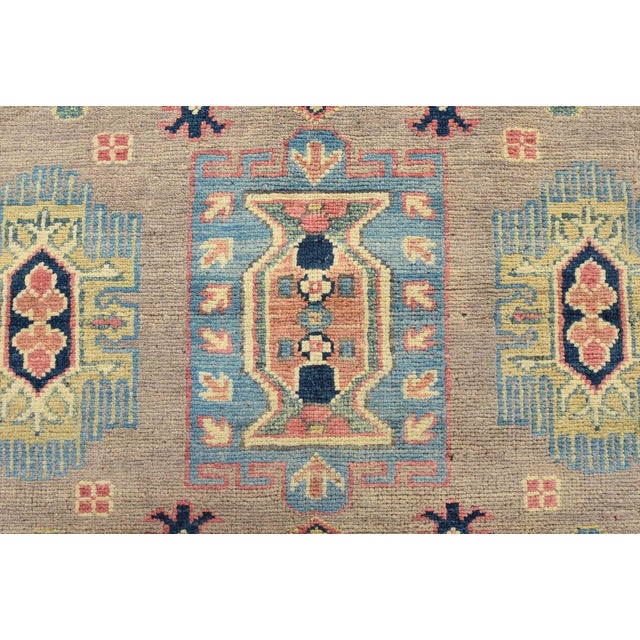 Brown Caucasian 6’7” X 9’8” Brown Wool Tribal Hand-Knotted Oriental Rug For Sale - Image 8 of 12