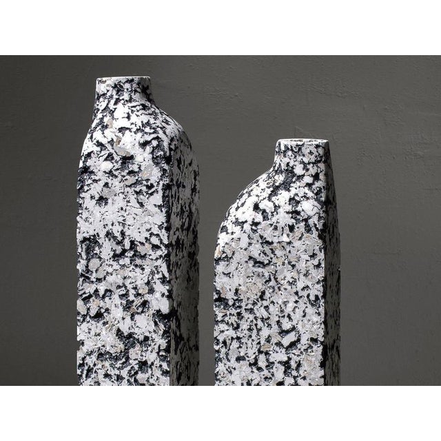 Block White Vases by Donatas Zukauskas, Set of 2 For Sale - Image 4 of 7