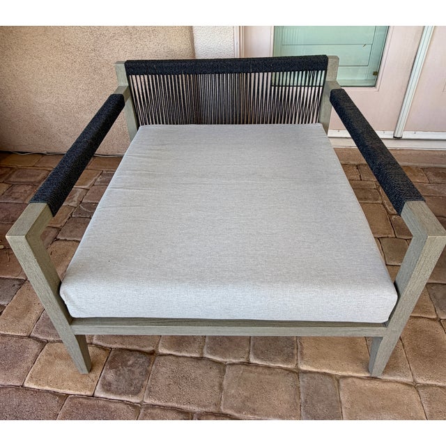 Contemporary Four Hands Outdoor Accent Chairs [Set of 2] Stone Gray Excellent Condition For Sale - Image 3 of 4