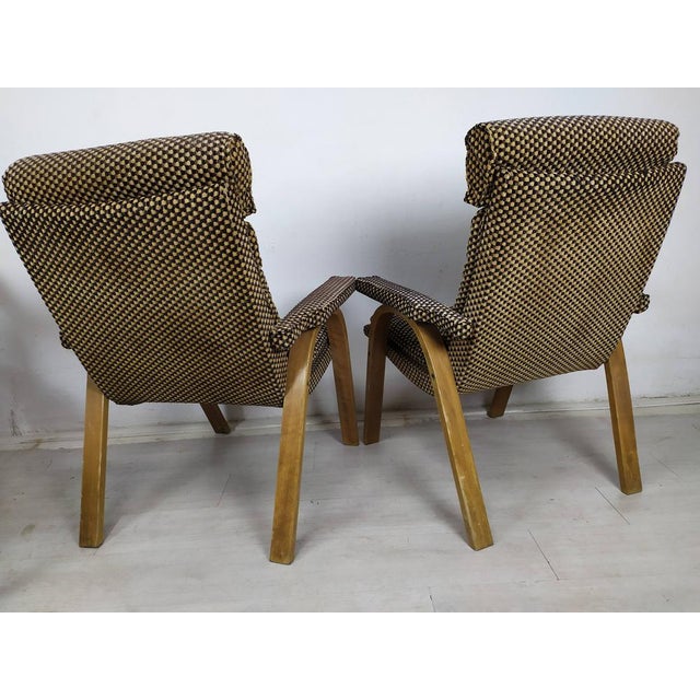 Set of Bow Wood Armchairs from Baumann, 1970s For Sale - Image 11 of 15