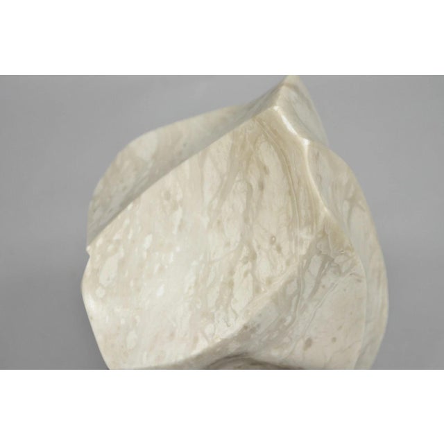 Morton Gaffin Untitled 1992 Modernist Carved White Alabaster Abstract Sculpture For Sale - Image 9 of 11