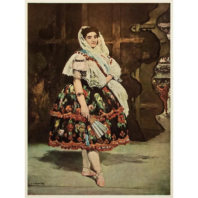 1950s Circa 1950s After Manet "Lola De Valence" Vintage Full Color Impressionist Print For Sale - Image 5 of 6