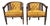 Vintage Velvet, Wood and Cane Barrel Chairs-a Pair For Sale