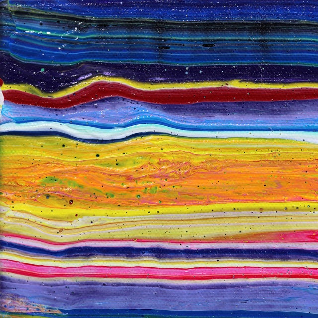 City and Color - Original Colorful Lines Abstract Acrylic Paint Artwork on Canvas by Armen Ges For Sale - Image 4 of 9