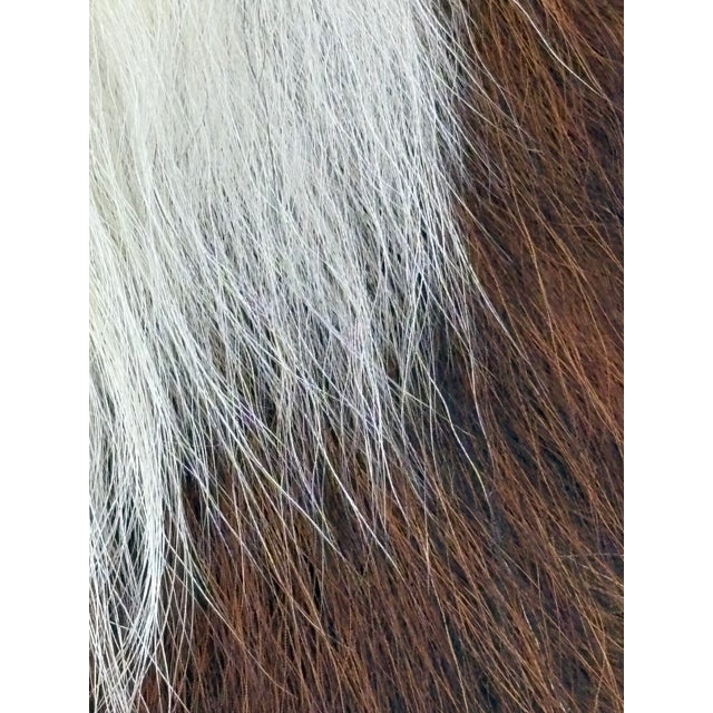 Animal Skin 18x18 Tri-Color Premium Long-Haired Colombian Cowhide Pillow Cover – Handcrafted by Pablo Sota Designs For Sale - Image 7 of 11