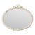 French Vintage Painted Carved Wood Oval Mirror For Sale