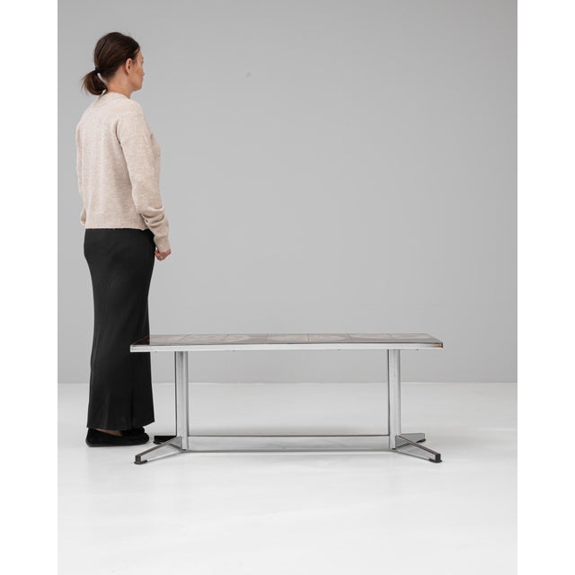 20th Century French Chrome Coffee Table With Ceramic Top By Juliette Belarti For Sale - Image 17 of 18