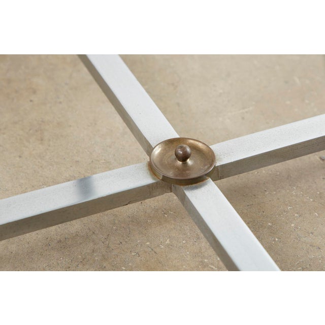 Maison Jansen Style Steel and Bronze Center Table For Sale - Image 10 of 13