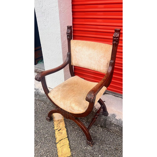 1930s Italian Renaissance Style 'Savonarola' Armchair For Sale - Image 4 of 10