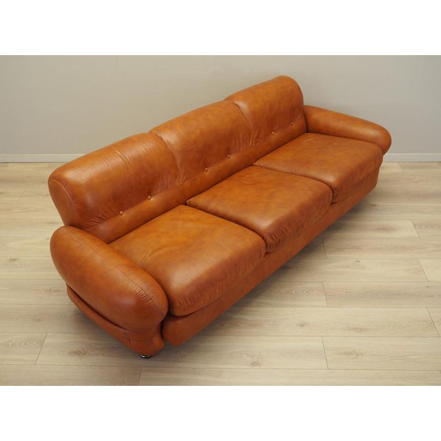 Animal Skin Italian Red Leather Sofa, Italy, 1970s For Sale - Image 7 of 14