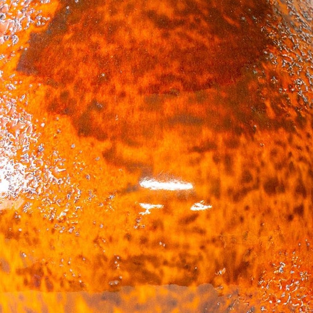 Orange Red Volcanic Glazed Ceramic Table Lamp by R. Houben, 1970 For Sale - Image 6 of 12