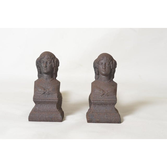 19th Century Cast Iron Andirons, 1890s, Set of 2 For Sale - Image 9 of 9