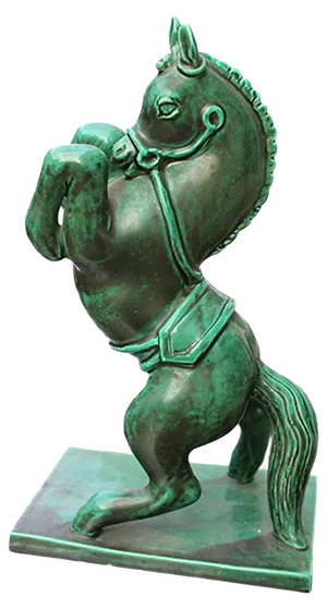 Ceramic Green Horse from Zaccagnini, 1940s