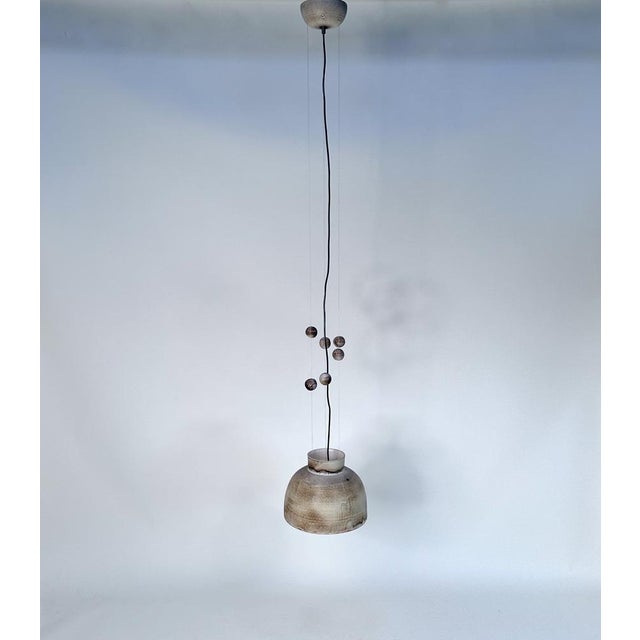 Large Brutalist Studio Ceramic Art Hanging Lamp with Cascading Ceramic Spheres attributed to Bücking-Börnsen, Germany, 1960s For Sale - Image 18 of 18