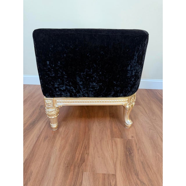 Late 20th Century Hollywood Regency Velvet Tub Chair For Sale - Image 12 of 12