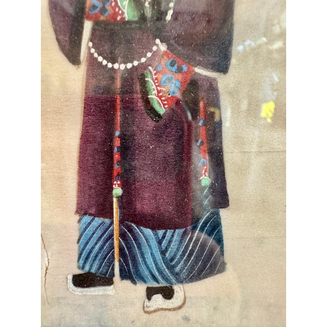 Pair of Royalty Pith Paintings - Black Frames For Sale - Image 6 of 9