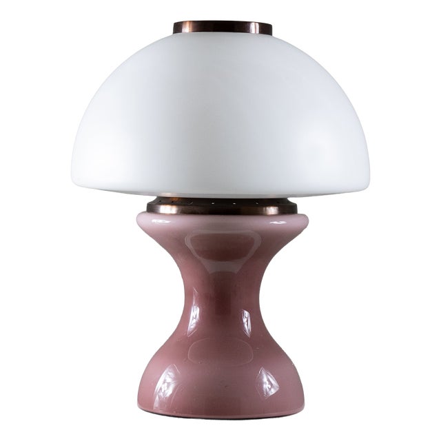 Pink and White Table Lamp, 1970s For Sale