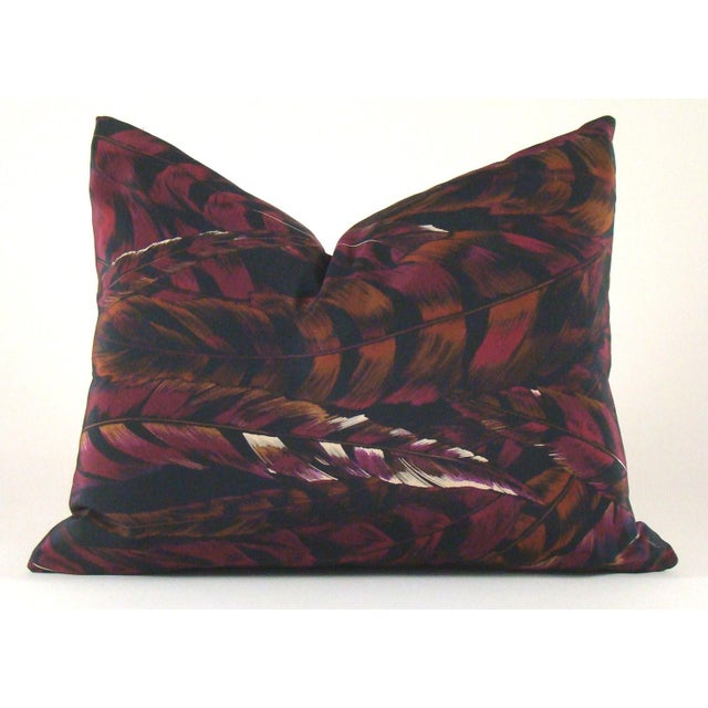 Vintage Silk Feather Design Pillow Cover | Chairish