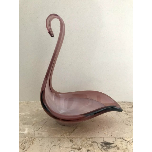 Italian Murano Purple and Violet Swan Art Glass Sculpture, 1960s For Sale - Image 9 of 9