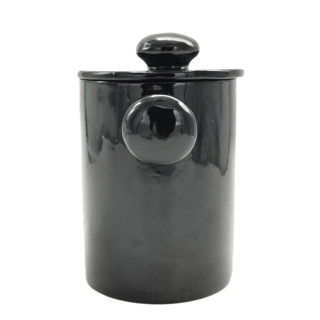 Black glazed ceramic milk jug, designed by Enzo Bioli and Produced by the company "Il Picchio" in Italy in 1960 This piece...