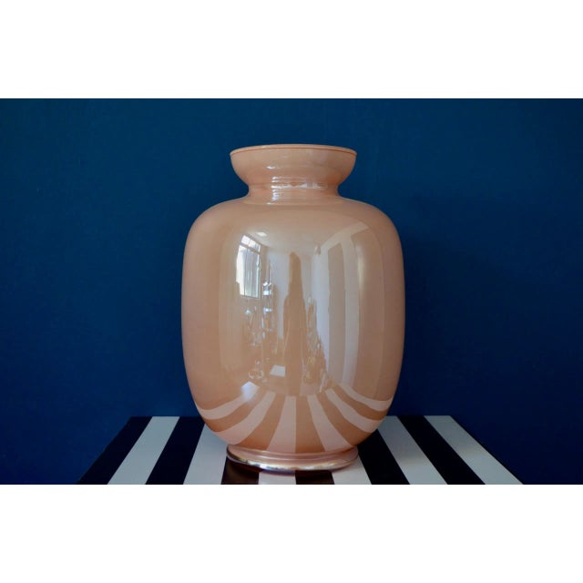 Red Large Vase in Rose Murano Glass For Sale - Image 8 of 8