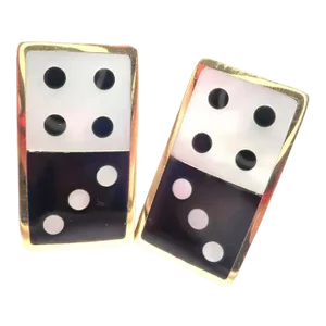 Tiffany & Co. Angela Cummings Inlaid Black Jade MoP 18k Yellow Gold Domino Earrings - 2 Pieces