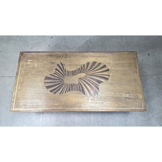 Vintage Etched Brass Coffee Table, 1970s For Sale - Image 4 of 12