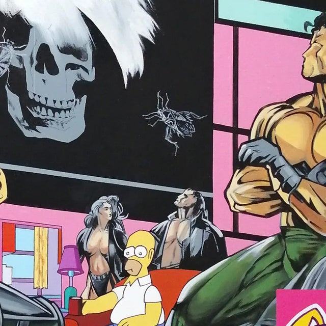 Title: "warhol pop portrait technique: acrylic paint on canvas dimensions : 100 x 100 cm year of creation : 2020 signature...