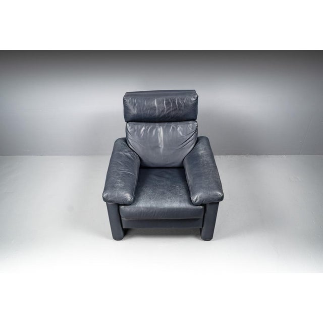 Blue Leather Armchair from Cor Conseta, Germany, 1980s For Sale - Image 13 of 18