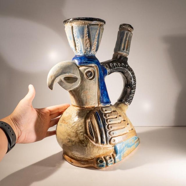 Zoomorphic Ceramic Sculpture Vase by Jules Guérin, 1950s For Sale - Image 4 of 14